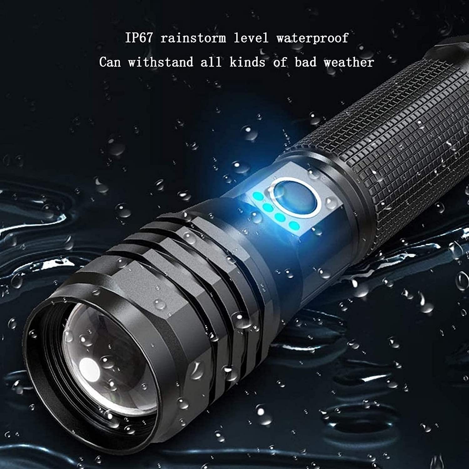 DIRIGIÓ Linterna, luz de Lumen Alta con 5 Modos, zoomable y Resistente al Agua, Mejores linternas for Acampar, Caminar por Perros y Emergencia