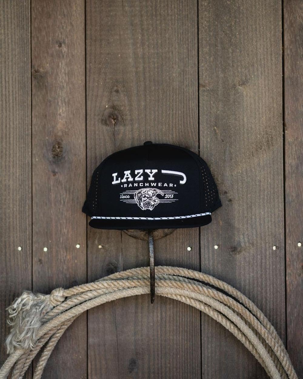 Lazy J Ranch Wear Hereford Bull Western Performance Rope Trucker Hat - Adjustable, Unisex - Image 5