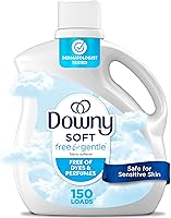 Vista 1 de Suavizante de tela líquido Downy Free & Gentle, 111 fl oz, 150 cargas, hipoalergénico, acondicionador de tela líquido apto para pieles sensibles