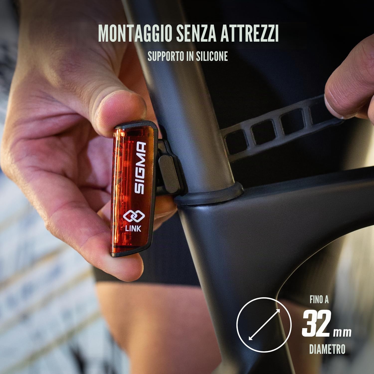 SIGMA Aura 100/Blaze Link kit di luci per bicicletta (montaggio a vite) | Innovativa funzione frizione 100 lux LED luce anteriore per bicicletta | Luce posteriore con funzione di luce freno