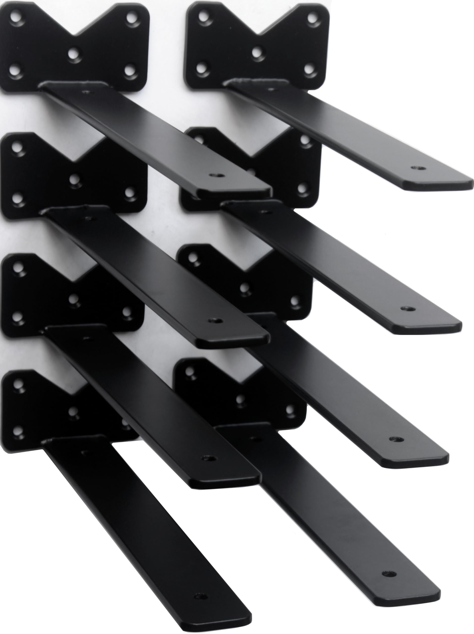 Shelf Rack Bracket Snapklik.com : 8 Pack - 10 Inch Black Hidden L Shelf Bracket