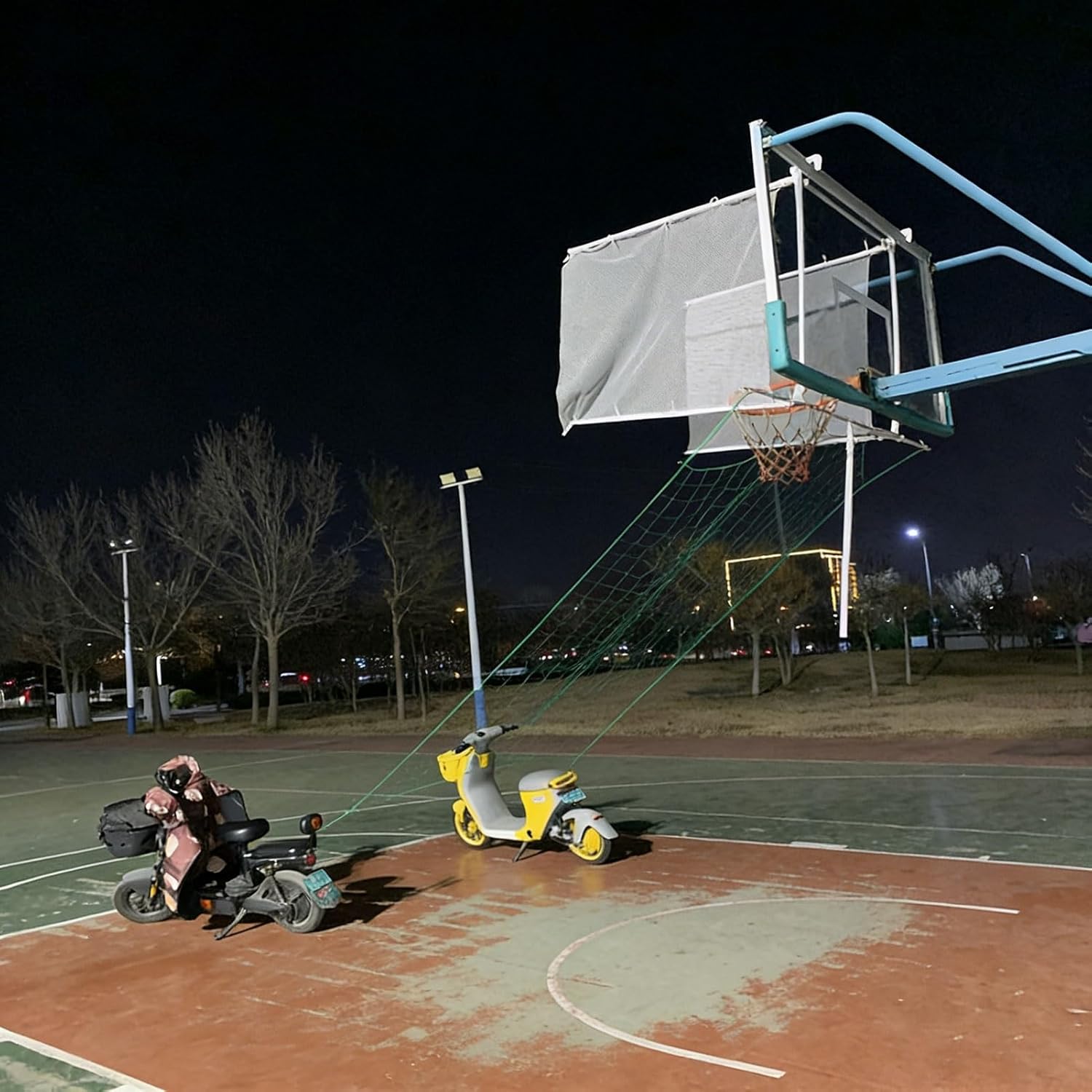 Basketball Return Net, Basketball Backstop Catch Net for Ground & Yard Guard, Training Basketball Rebounder Net for Shooting Practice Hoop Outdoor
