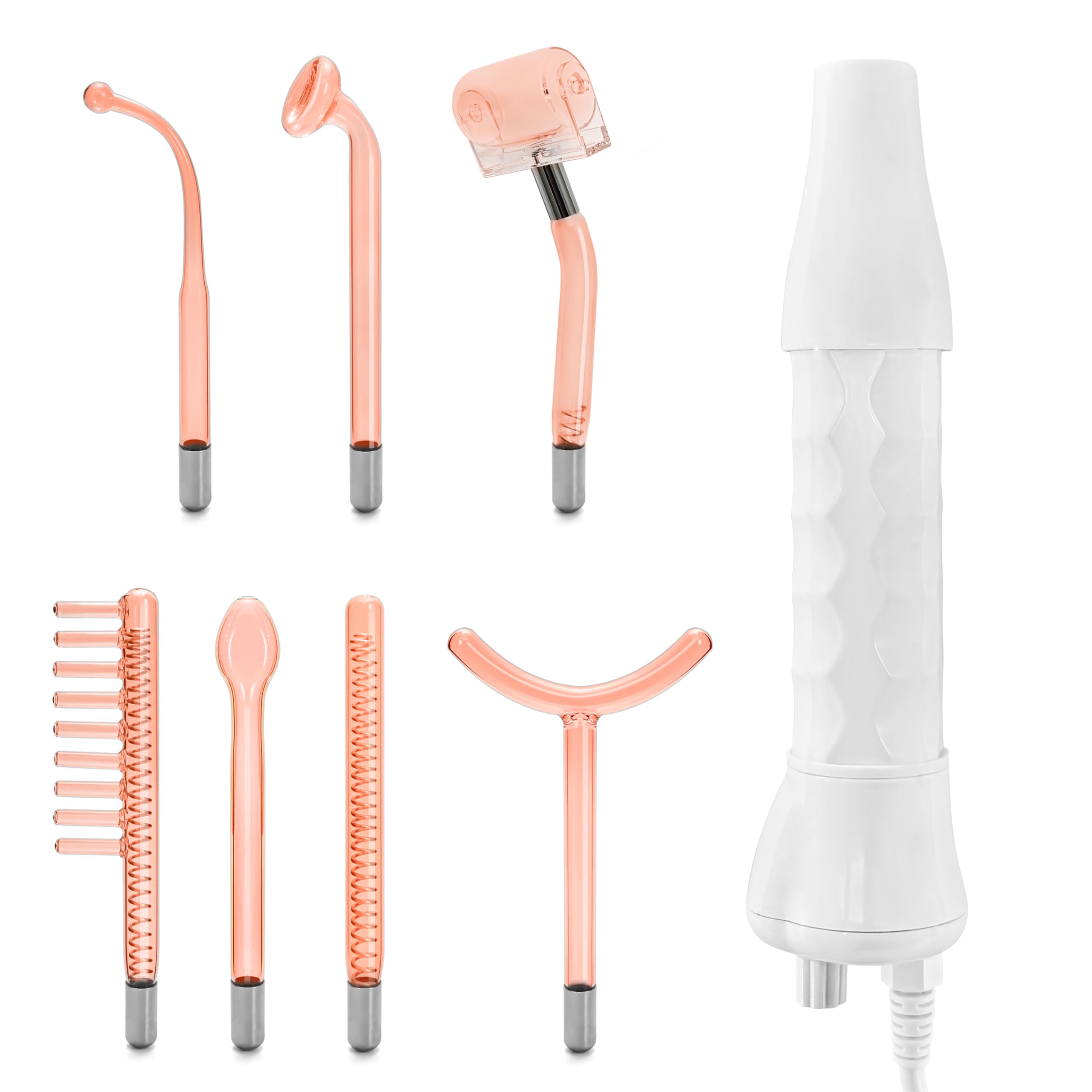 Elitzia Hochfrequenz-Elektrotherapie-Stab Multifunktionaler tragbarer Handlicht-Therapie-Stab für Akne-Haut-Verjüngung Haar-Wachstum-Gesichtsgerät (mit 7 Röhren Orange) ETSC640