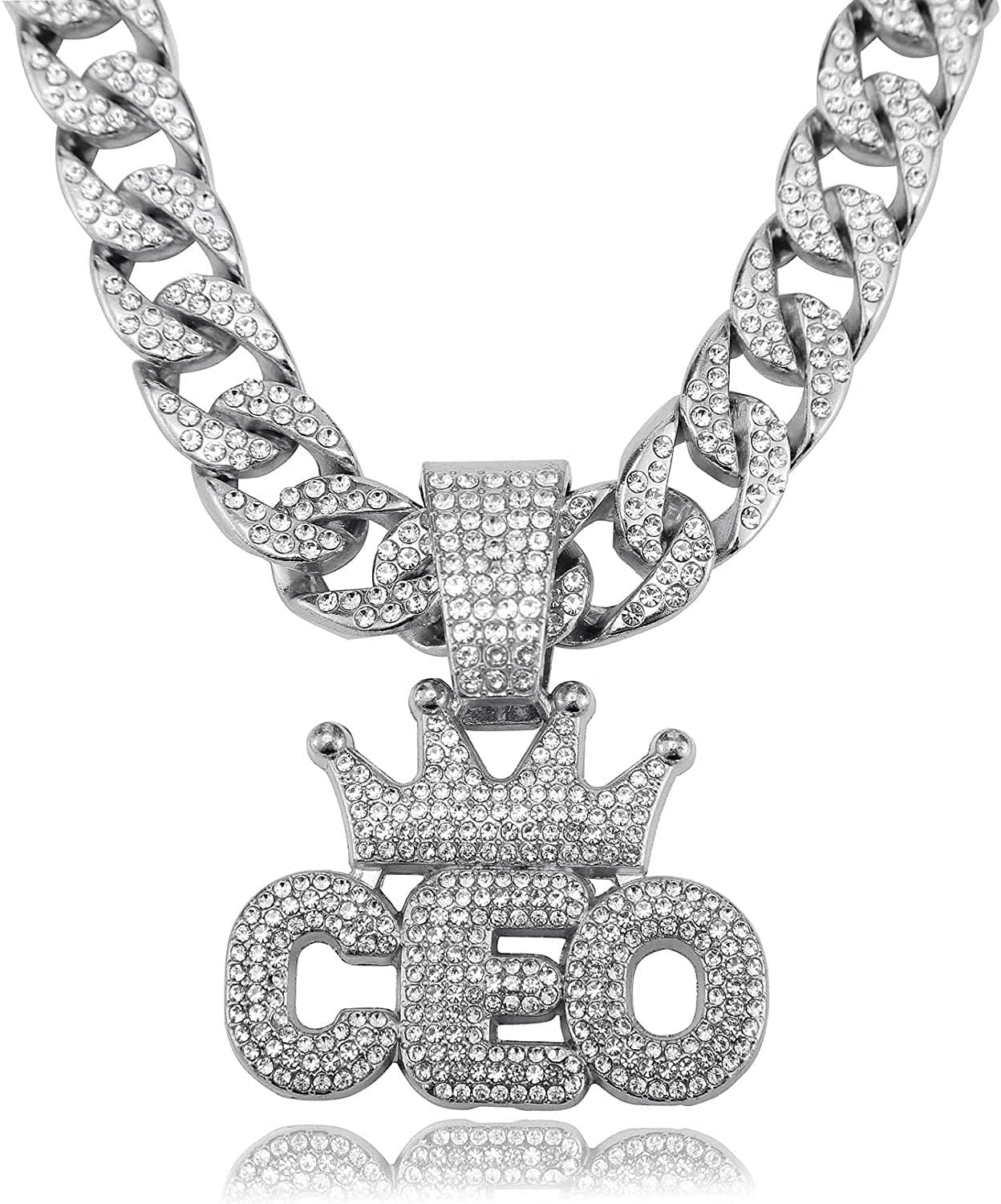 Miami Mens Cuban Link Chain Gold Silver Plated Bling Cuban Necklace Diamond Chain for Men iced out chain Hip Hop Jewelry