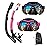 DIPUKI Snorkeling Gear for Adults Snorkel mask Set Scuba Diving mask Dry Snorkel Swimming Glasses Swim Dive mask Nose Cover Youth Diving (Black+Pink2 Pack)