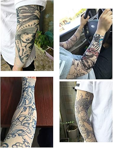 Miniatura 3 de Juland Juego de 6 fundas temporales para tatuajes para tatuajes, fundas para brazos, protectores solares para brazos, accesorios para fiestas,