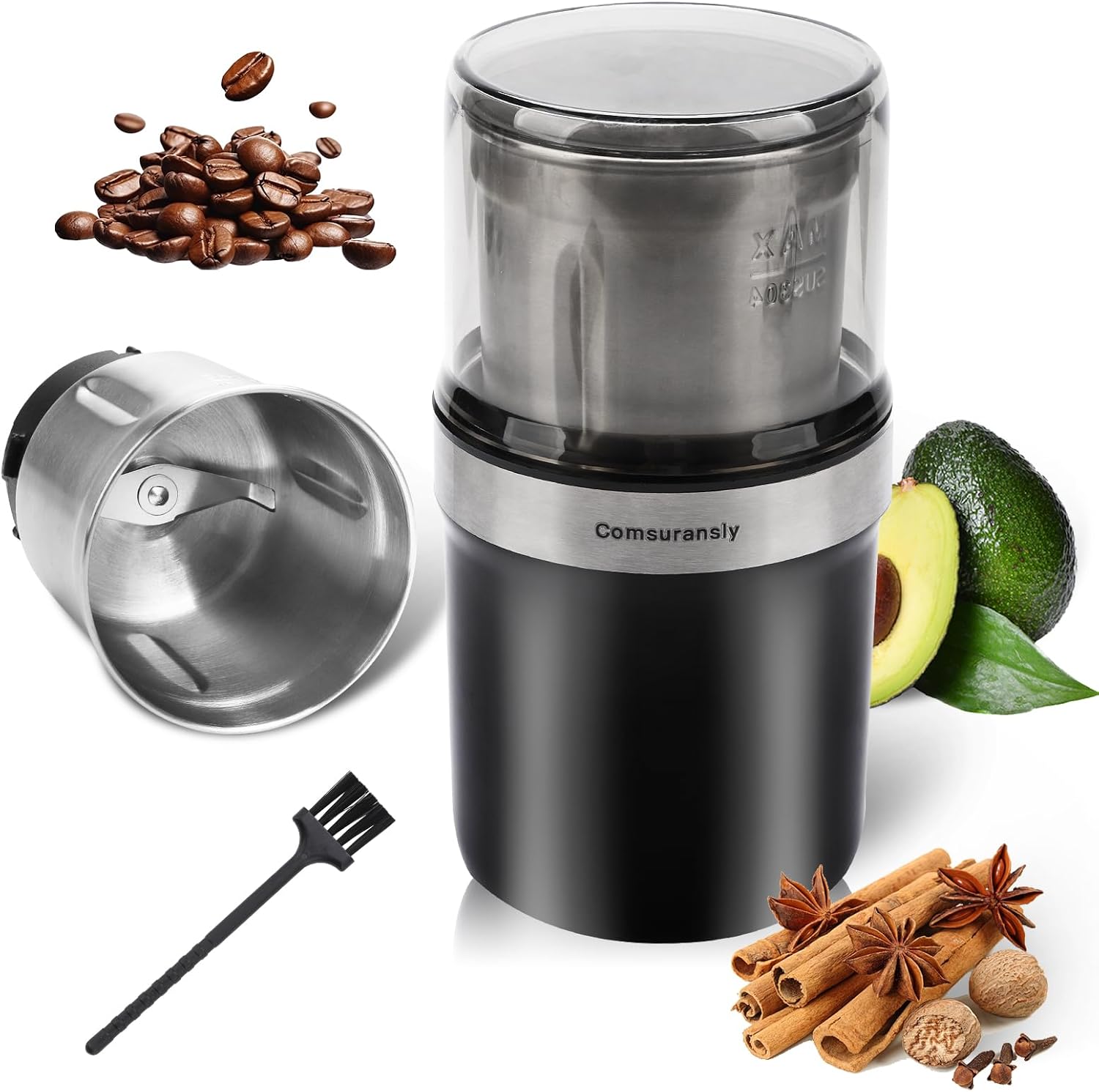 Coffee Grinder,200w Electric Coffee Grinder, Coffee and Spice Grinder with Powerful Motor and Large Capacity for Coffee Beans,Herbs,Spices, Peanuts,Grains and More
