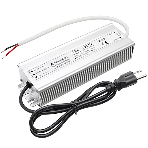 Fuente de alimentación LED de 150 W y 12 voltios, controlador LED IP67 impermeable, convertidor de CA de 110 V a 12 V CC, transformador LED de