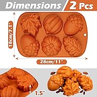 Vista 5 de Webake Moldes de silicona de otoño para tartas de cosecha, molde 3D de hoja de arce y bellota para golosinas de otoño, Halloween, Acción de Gracias