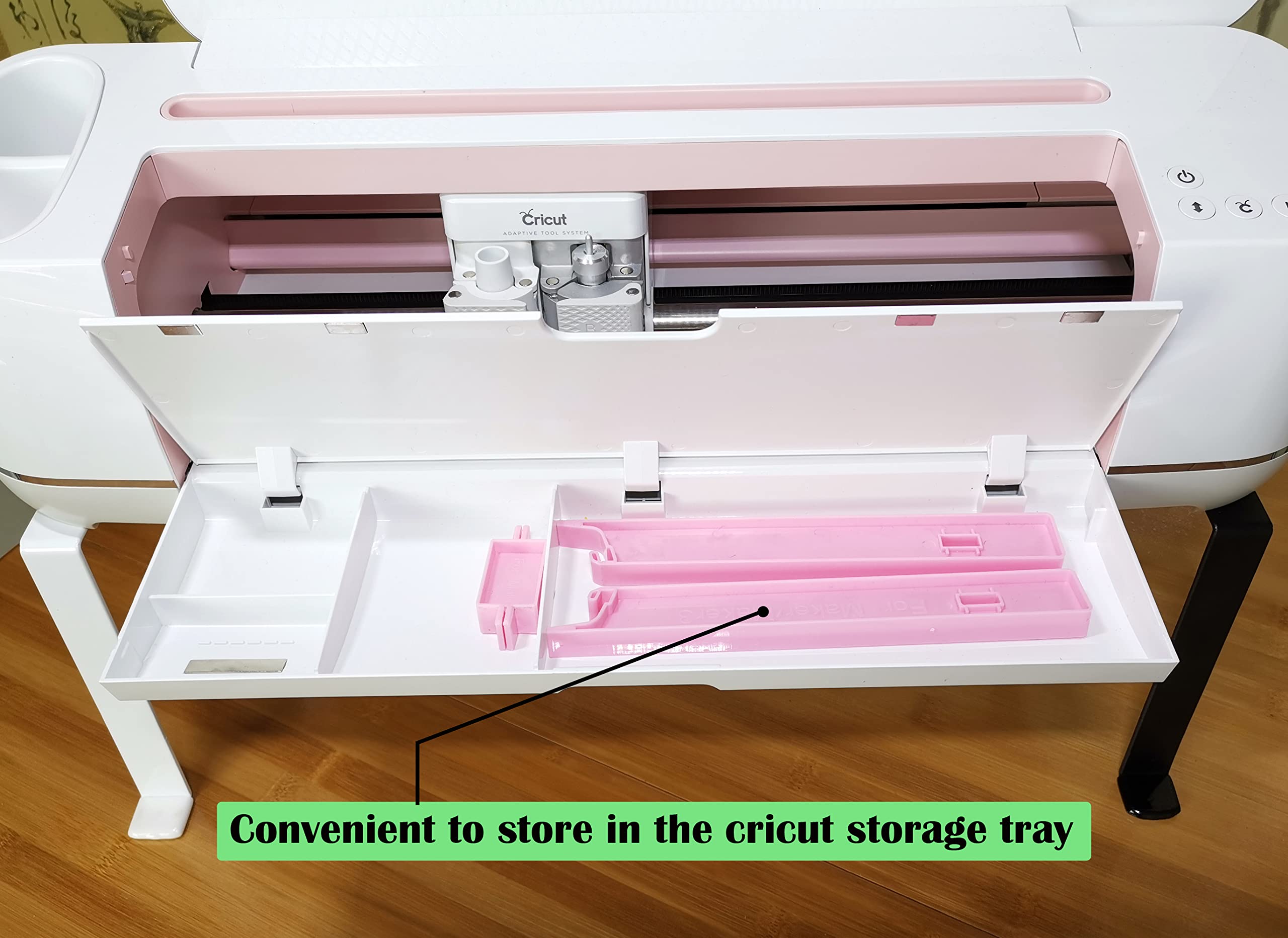 Extension Tray Compatible with Cricut Maker 4 / Maker3 / Maker and Explore Air 4 / Air3 / Air2 / Air,Cutting Mat Extender Support for Maker and Explore Air Series (Pink)