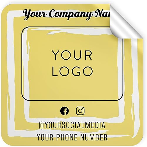 Vista 113 de DayStar Custom Signs & Design, Paquete de 60 calcomanías rectangulares personalizadas de vinilo personalizadas para logotipo de pequeñas empresas