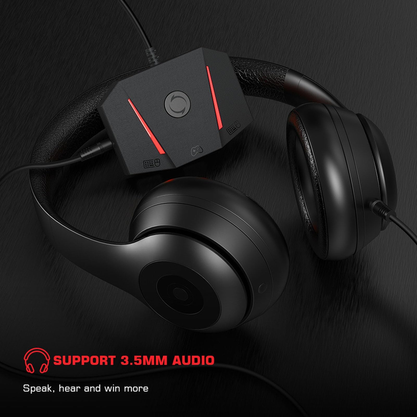 Convertitore Tastiera e Mouse, Adattatore per Controller di Gioco in ABS Durevole con Jack Audio da 3,5 Mm per One Switch, Plug and Play, per Giocatori (Scatola di mira VX2)