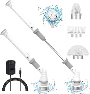 Electric Spin Scrubber,Upgraded Cordless Floor Scrubber,360 Power Shower Bathroom Scrubber with 3 Replaceable Cleaning Scrubber Brush Heads for Bathroom, Tub,Floor, Tile,