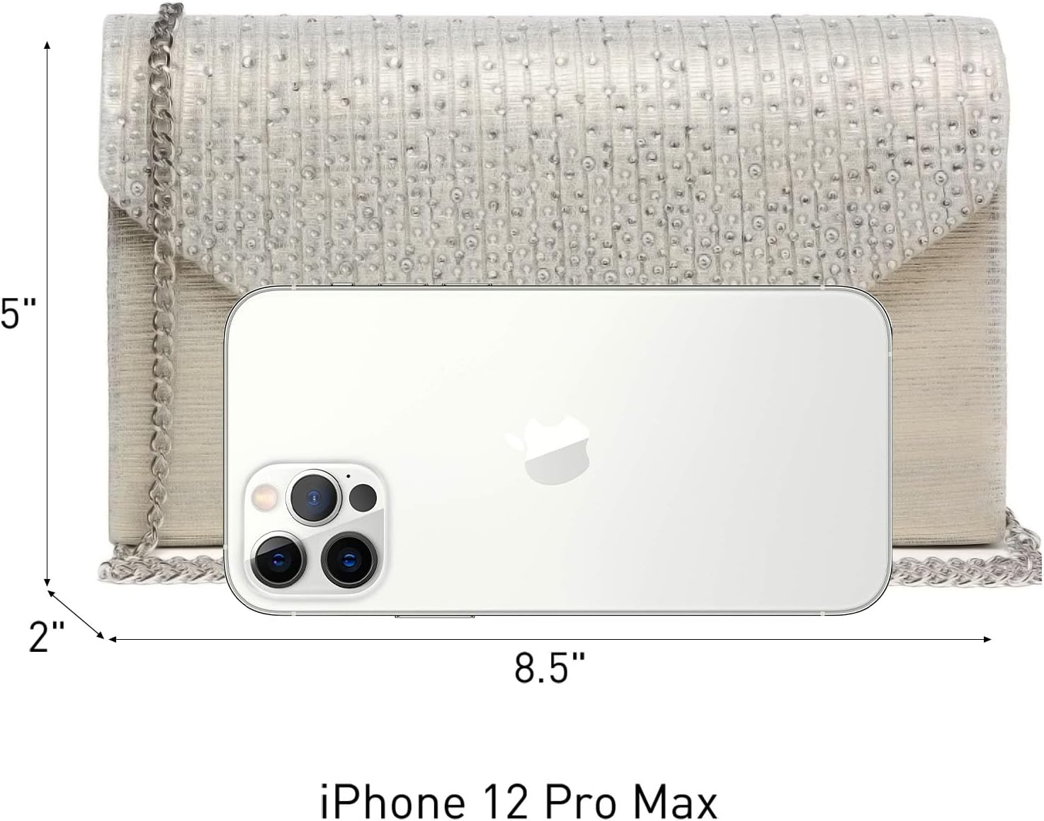 Dasein Ladies Frosted Satin Evening Clutch Purse Bag Crossbody Handbags Party Prom Wedding Envelope - Image 4