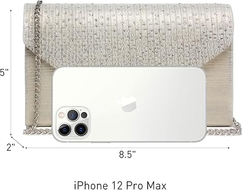 Miniatura 4 de Dasein Bolso de mano con satén satinado para mujer, tipo embrague, para noche, bandolera, bolsos, fiesta, graduación, boda, sobre