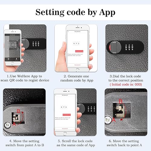 Miniatura 6 de WeHere Caja de cerradura de llave, armario de llaves de montaje en pared con 16 etiquetas de llave y cerradura de combinación - Mini ERP - Ideal