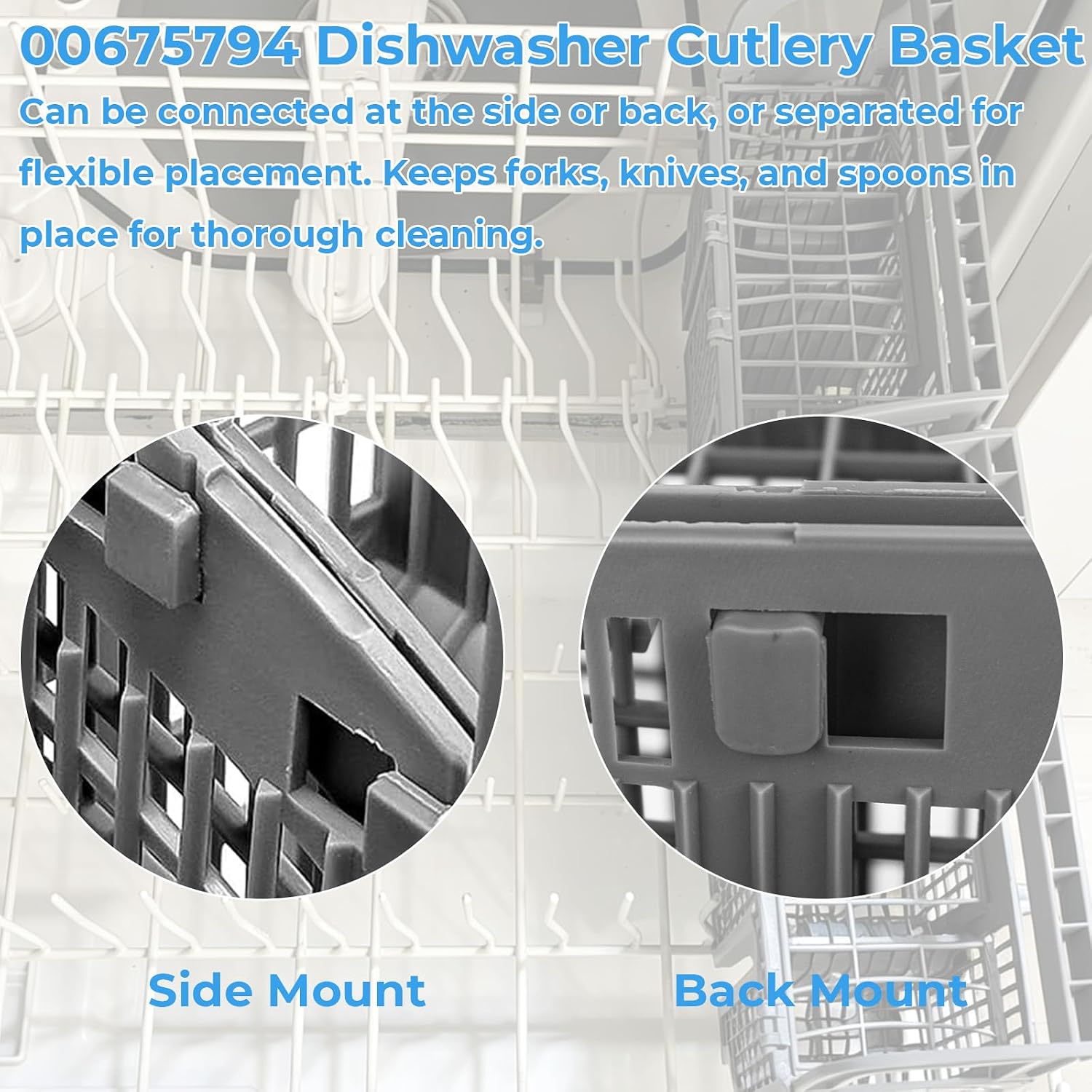 00675794 Cutlery/Silverware Basket Fit for Bosch Thermador Dishwasher, Gray