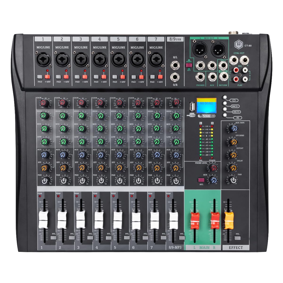Snapklik.com : 8 Channel Audio Mixer Console-Bluetooth USB Recording ...