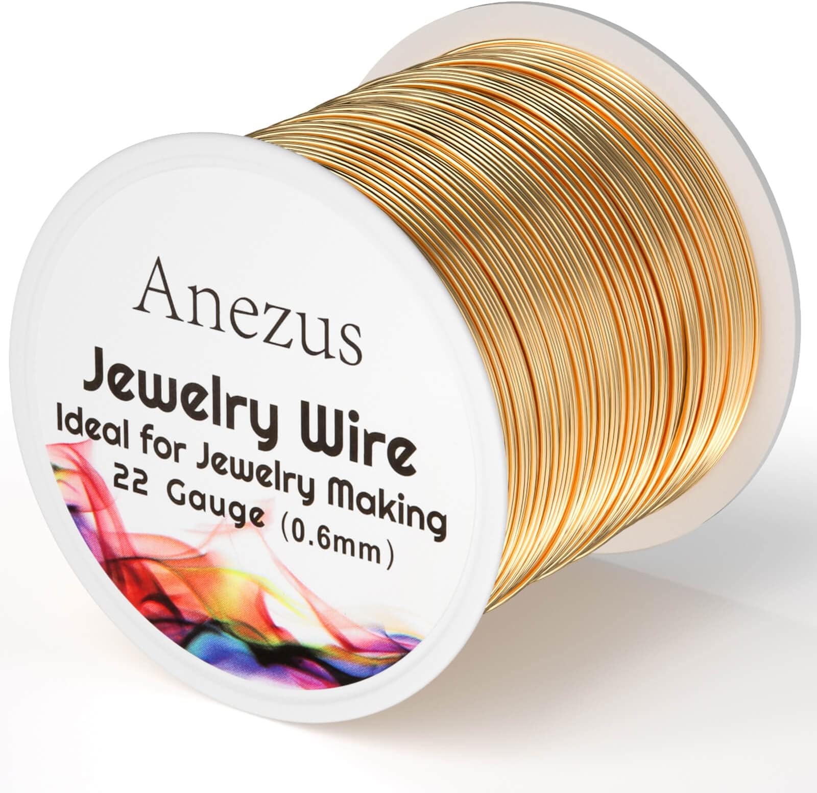 22 Gauge Jewelry Wire, Anezus Craft Wire Tarnish Resistant Copper Beading Wire for Jewelry Making Supplies and Crafting (KC Gold, 49 Yards/45 Meters)