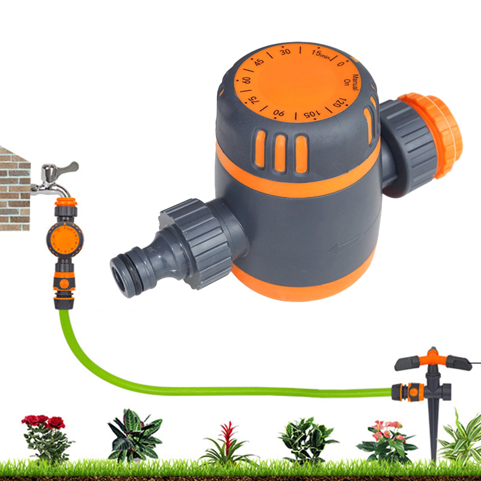Minuteur pour Tuyau D'Arrosage Extérieur,Contrôleur D'Irrigation Automatique Goutte-À-Goutte 3 Modes,Programmateur d'Irrigation pour Tuyau de Jardin | pour Pelouse Jardin Terrasse Balcon Ferme