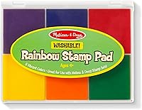 Melissa & Doug Rainbow Stamp Pad - 6 Vibrant Washable Inks for Kids Stamping Fun & Skill Building