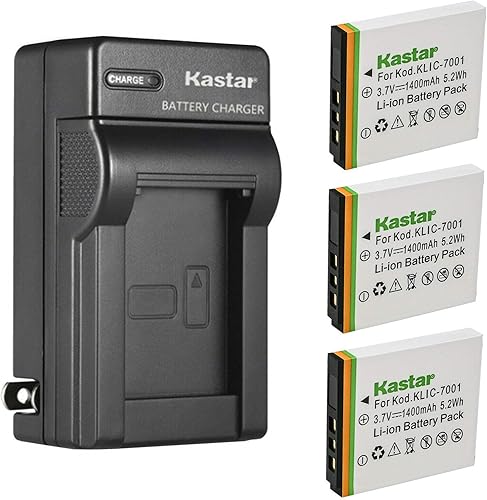 Miniatura 8 de Kastar Paquete de 1 cargador de batería K7001 y cargador de pared de CA para batería Kodak KLIC-7001, Kodak EasyShare MD863, EasyShare MX1063,