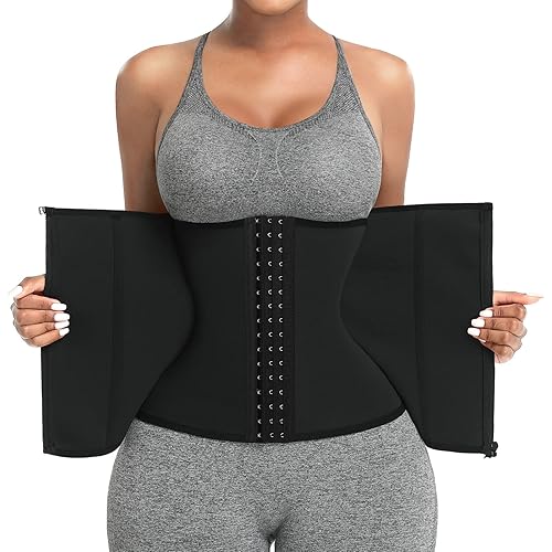 FeelinGirl Waist Trainer for Women Underbust Corset Belly Wrap Waist Cincher Shapewear Tummy Trimmer for Lower Belly Fat