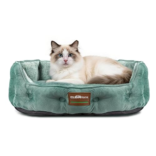 ClevaHome Cama para Perros y Gatos pequeños de hasta 7 kg, 51 × 48 × 15 cm