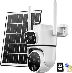 4G LTE Cellular Solar Security Camera Wireless Outdoor, W/Two-Way Audio asin的图片