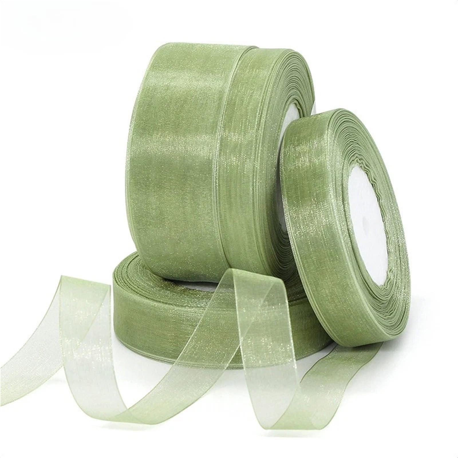 Lot de 5 rubans en mousseline de soie transparente pour emballage cadeau, décoration de bouquets de mariage, couronne de fête pour emballage cadeau, décoration de vacances