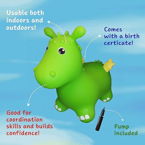 Miniatura 6 de GERARDO'S Jumpy - Bouncer inflable  Juguete de paseo de animales para niños, niños y niñas  estable y duradero para jugar en interiores y