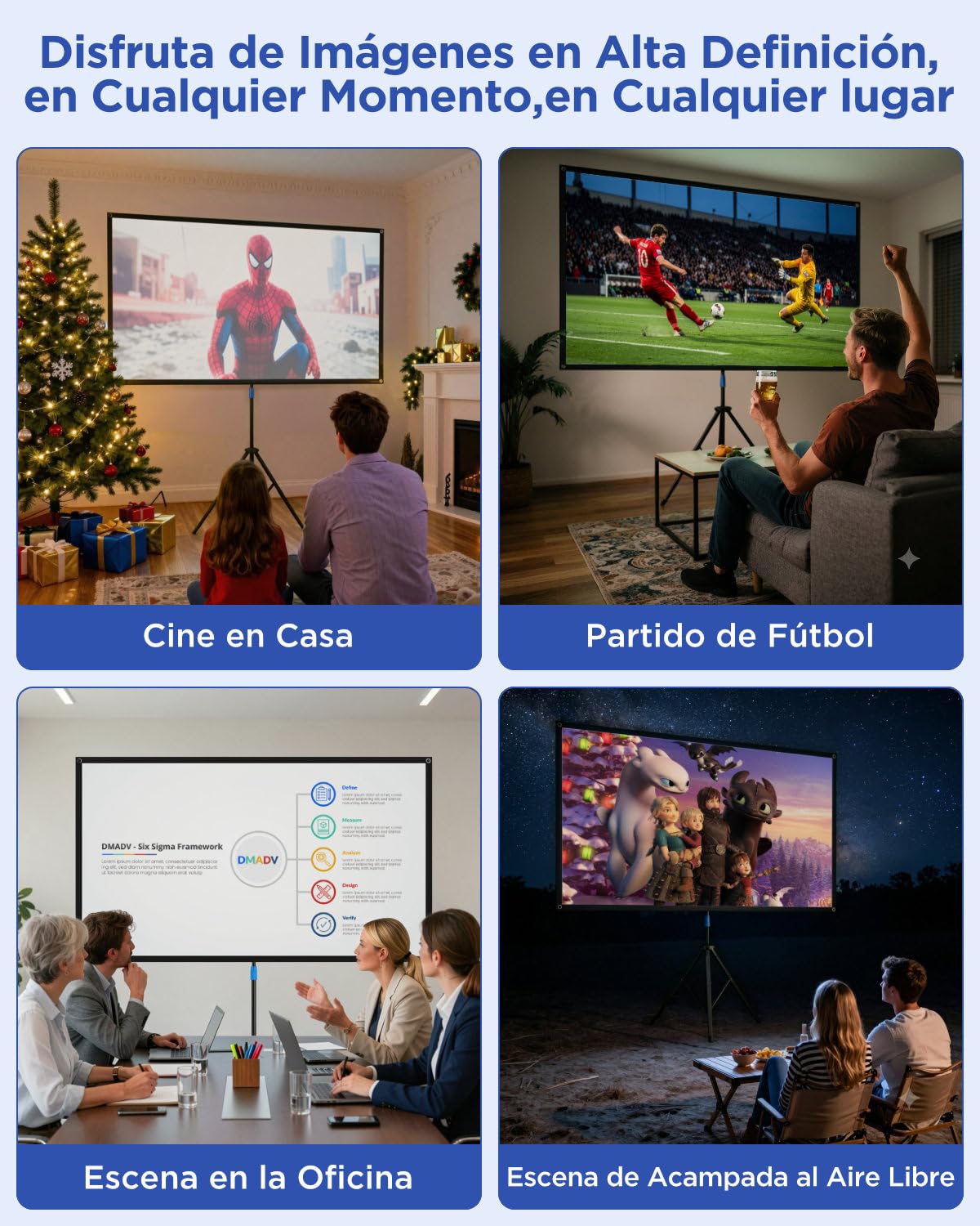 VISULAPEX 100 "Pantalla de proyección con soporte de pantalla videoproyector