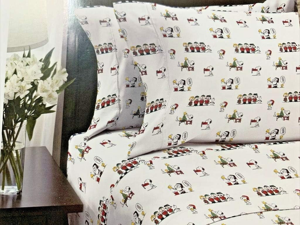 Berkshire Blanket & Home Co Peanuts Christmas Winter Themed Sheet Sets (Christmas Carolers, Queen)