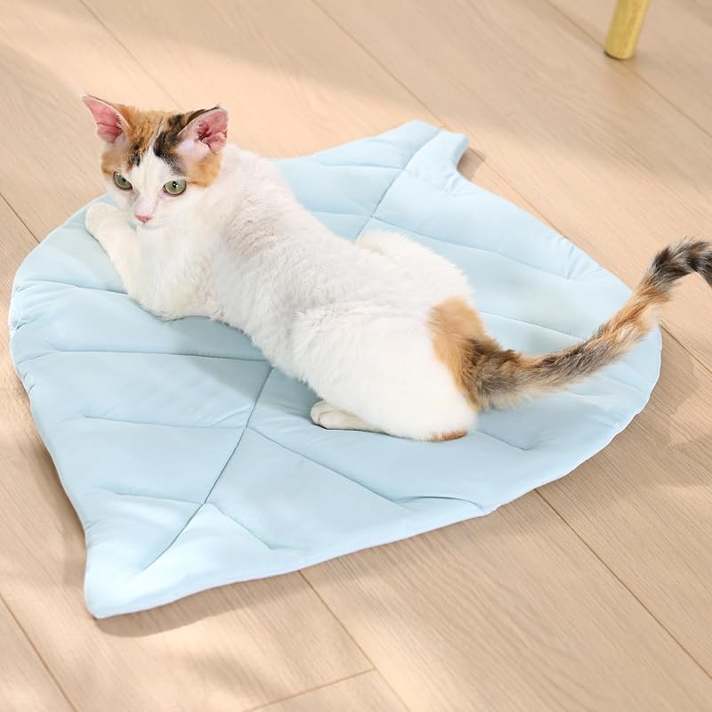 Colchonete refrescante e reversível para gatos em tecido respirável Nimorio Azul 67,31 x 52,07 cm