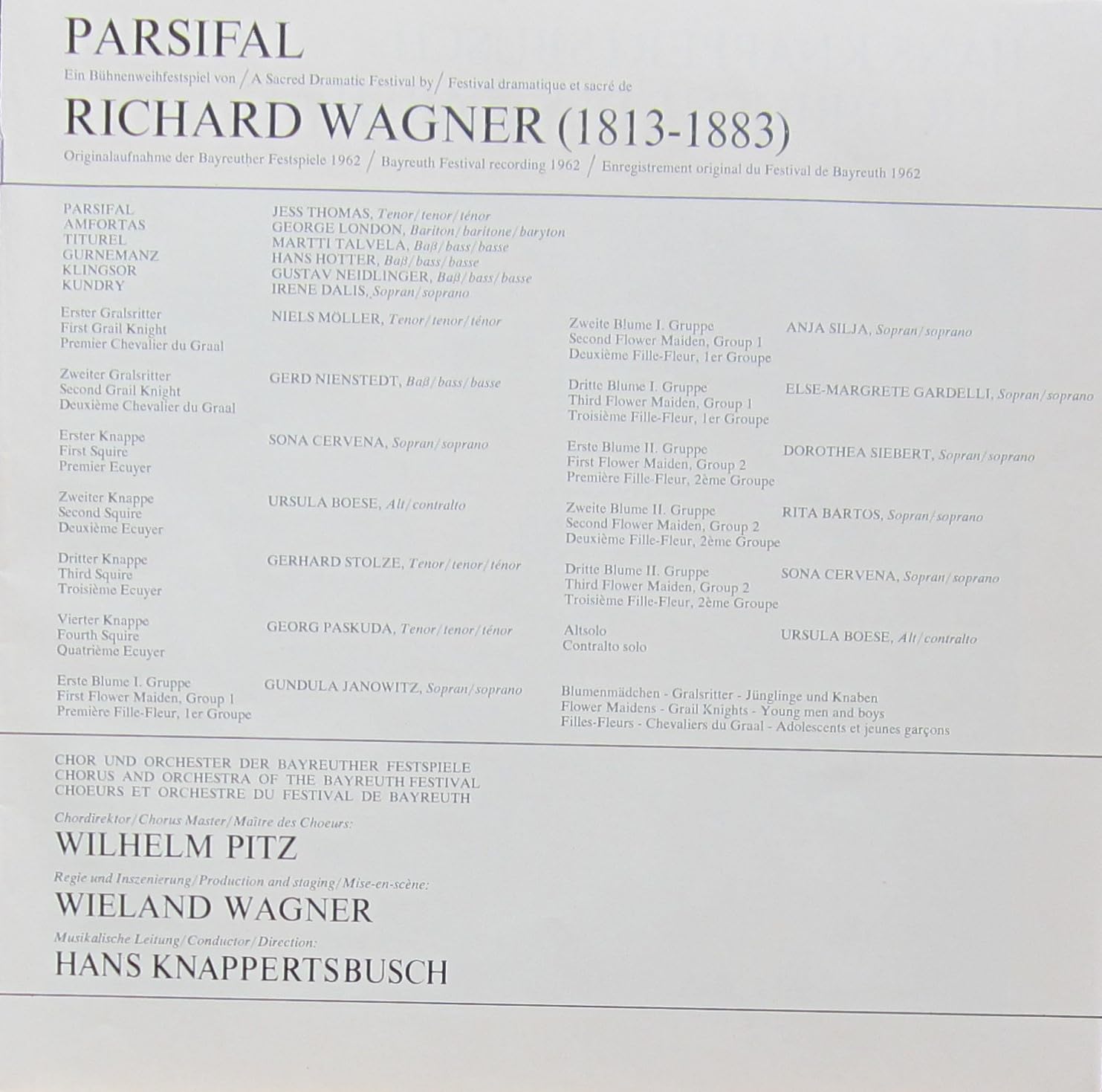 Wagner: Der fliegende Holländer / Tannhäuser / Parsifal (Originalaufnahmen der Bayreuther Festspiele) [Vinyl Schallplatte] [11 LP Box-Set]