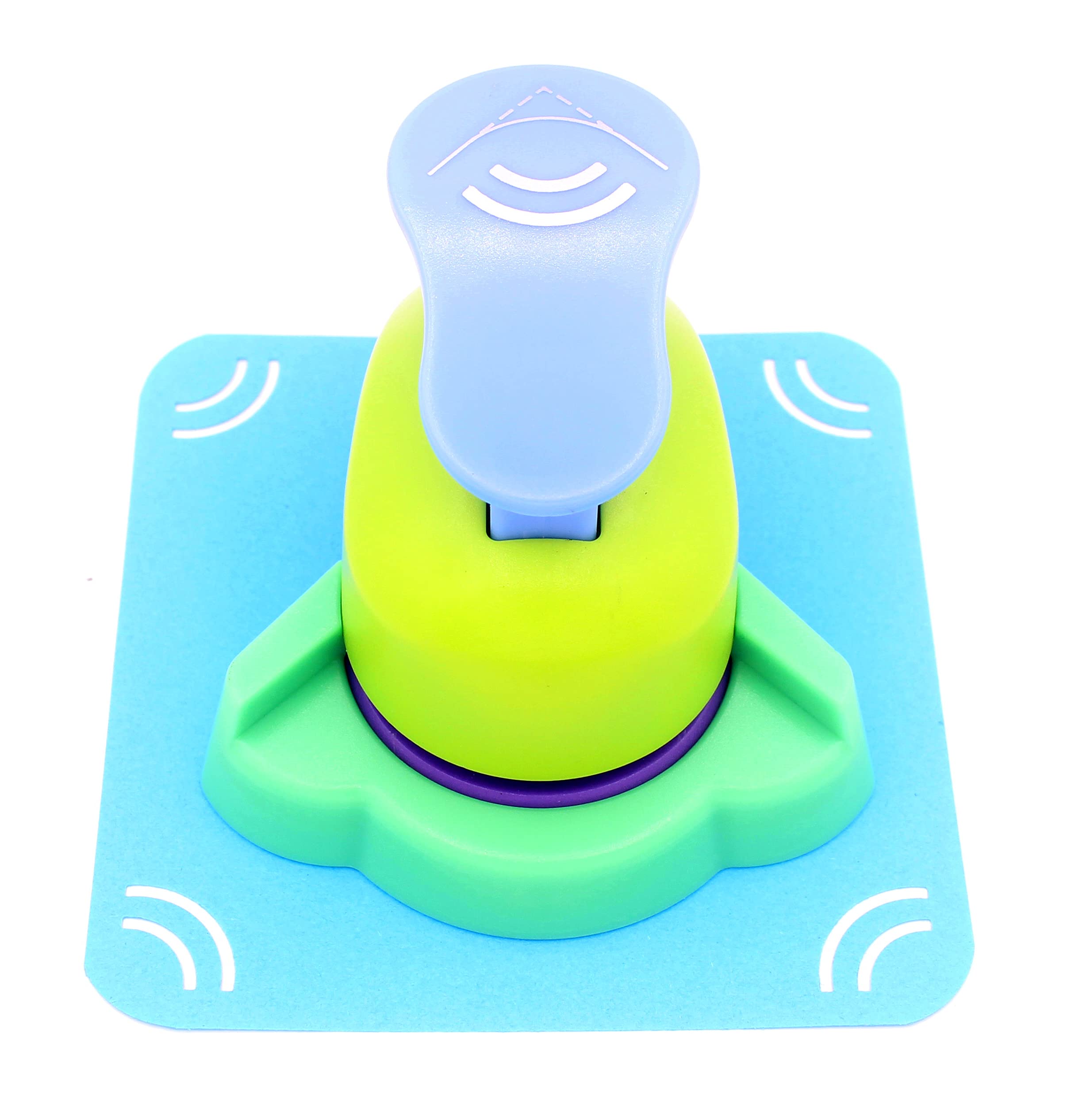 Kucaa Hollow Right-Angle Embossing Punch - Handmade Scrapbooking Craft Lever Corner Punch (Double Rainbow)