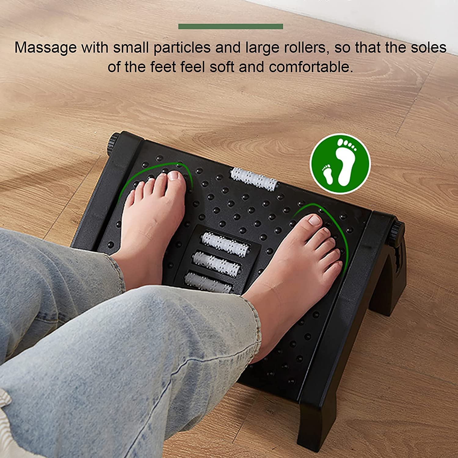 Sisalia under Desk Footrest, Massage Rollers Desk Leg Rest Dard with Agonomic Foot Stool Home Office Work (Adjustable) Pen Relief Sisalia under Desk Footrest, Massage Rollers Desk Leg Rest Dard with Agonomic Foot Stool Home Office Work (Adjustable) Pen Relief