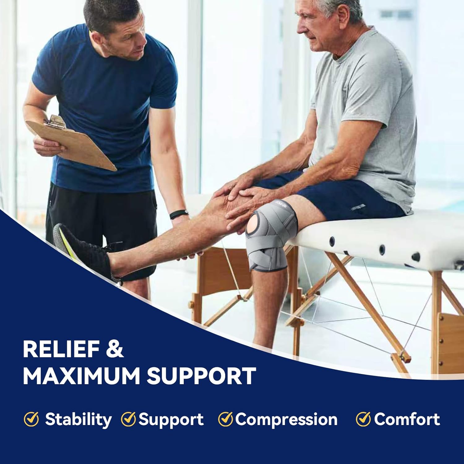 Knee Brace for Knee Pain, Meniscus Tear, Adjustable Knee Support with Side Spring Stabilizers for Meniscus Tear, Arthritis, Patella Stability, Knee Pain Relief, Women and Men,X-Large - Image 7