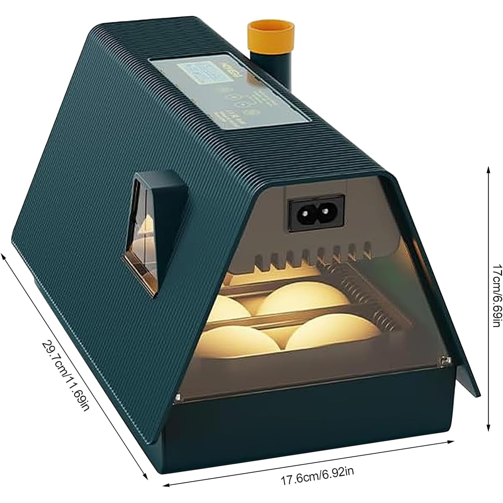 Incubatrice completamente automatica, incubatrice automatica per uova di design per piccole case, incubatrice per 10 uova, con illuminazione a LED e controllo della temperatura e dell'umidità
