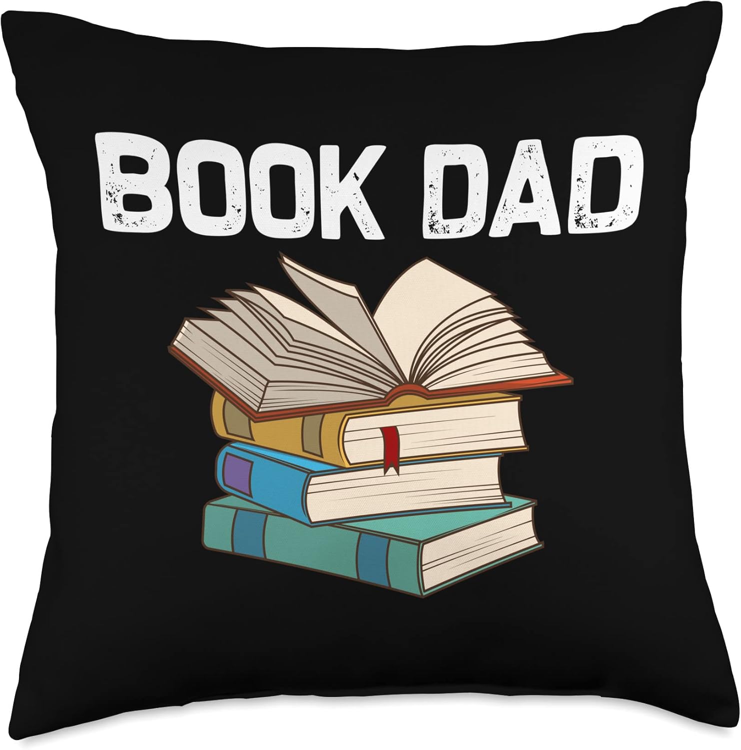 Funny Book Lover Designs For Dad Men Librarian Reading Fan Throw Pillow