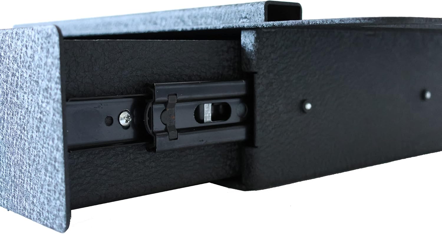 Black Horse Under Seat Storage Console Safe, Black Gun Box Organizer, with 4 Digit Combination Resettable Lock Compatible with 2021-2023 Tesla Y-UASTY01