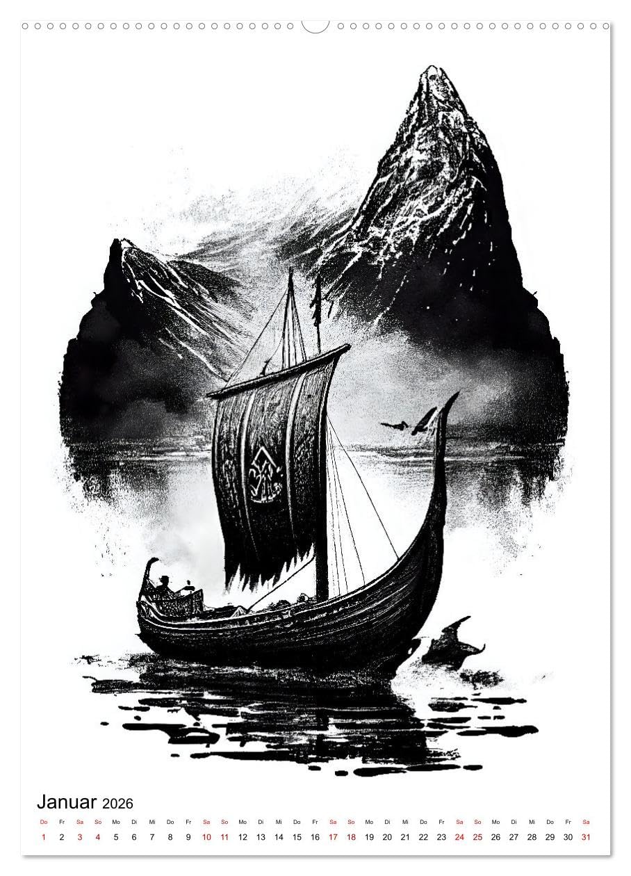 Welt und Mythologie der Wikinger (hochwertiger Premium Wandkalender 2026 DIN A2 hoch), Kunstdruck in Hochglanz: Entdecke die faszinierende Welt und ... Wikinger - Monat für Monat (CALVENDO Kunst)