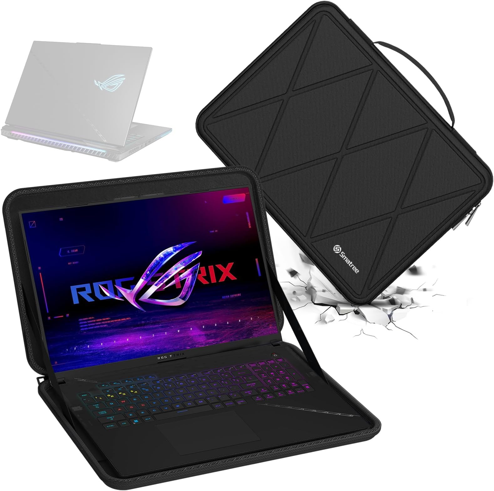 Hard Eva Protective Sleeve Case Compatible For 18 Inch Asus Rog Strix Scar (2024/2023) G834/Rog (2023) G814, G18(2024/2023) G814 Laptop Notebook Bag (X8329)