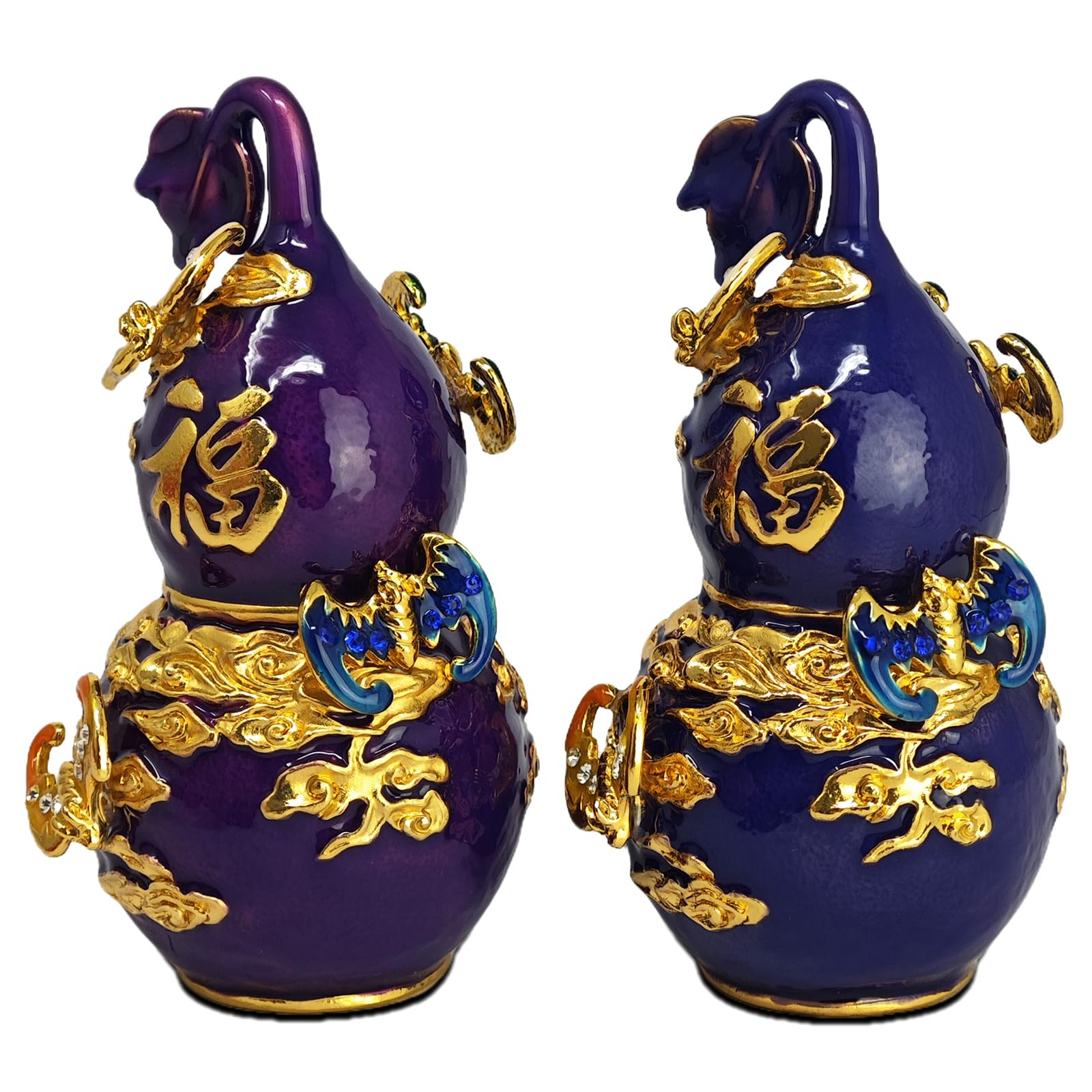 Statue Wu Lou Fengshui W5586 lot de 2 un cadeau idéal pour le bonheur