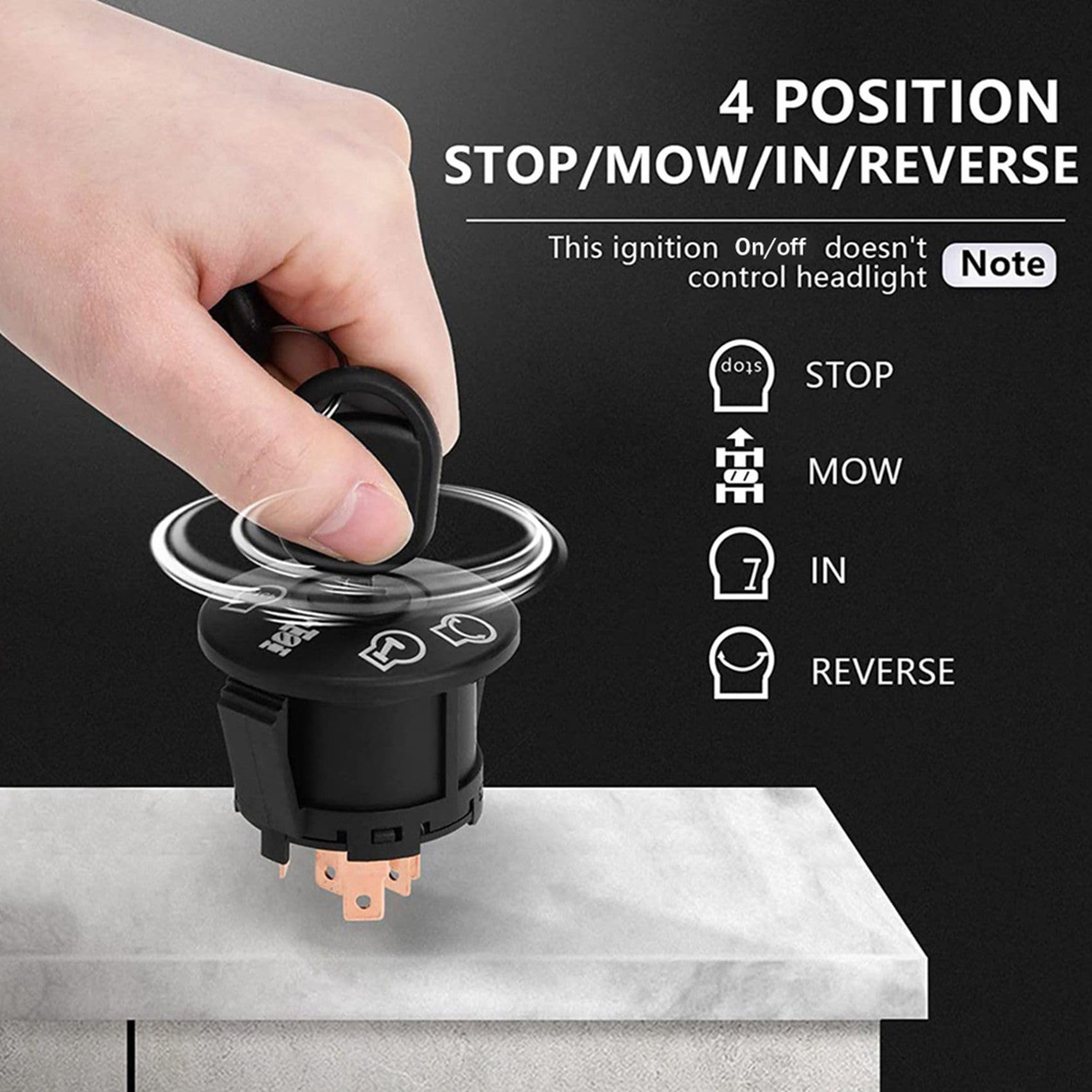 6X Interruptor de Encendido de 4 Posiciones con Llave para Cortacésped Tractor 193350 532193350