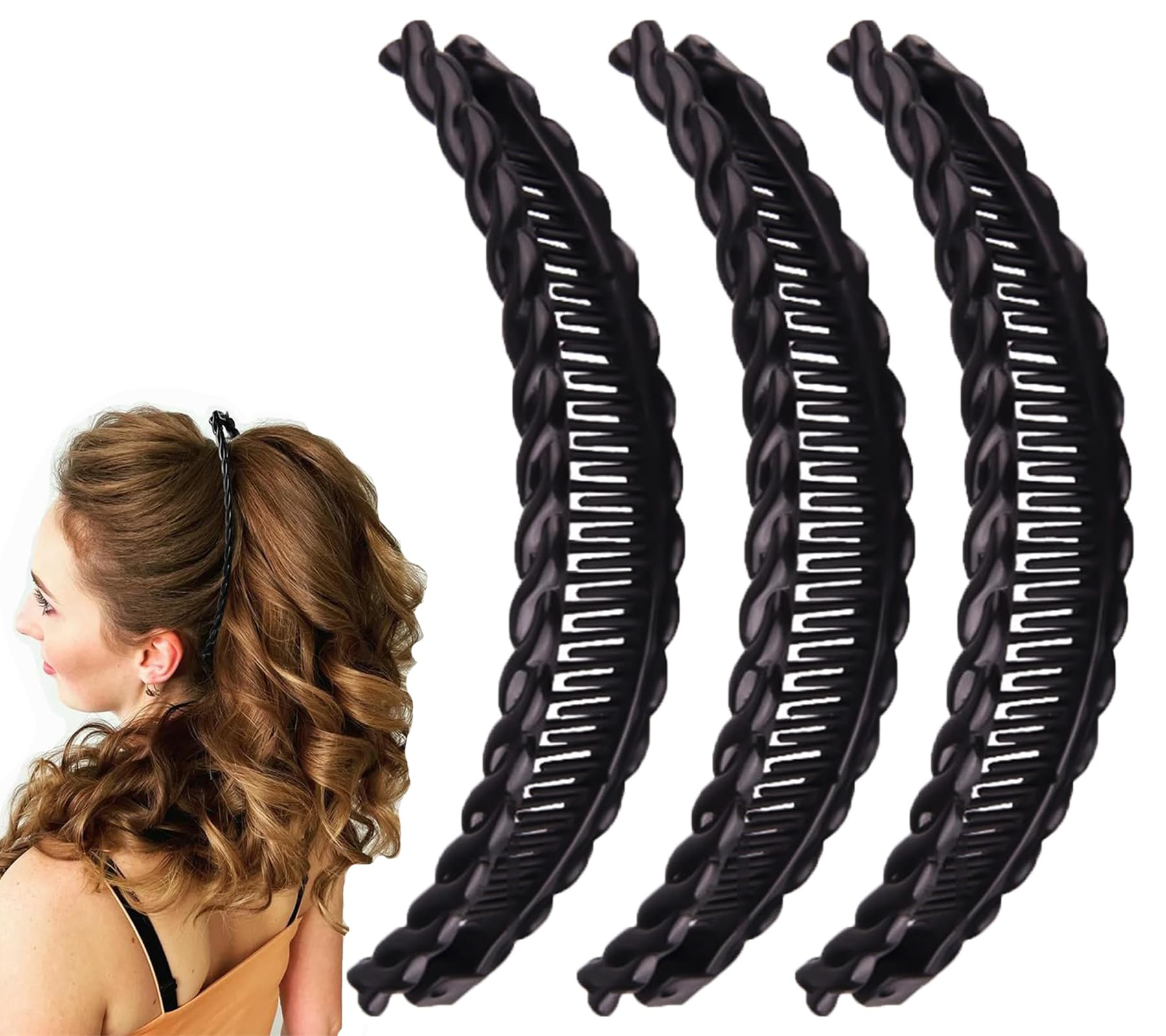 Amazon.com : Banana Clip 3Pcs Black Banana Clips for Women 