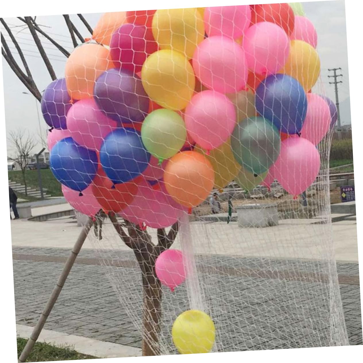 Sosoport Ballonfreigabenetz für Hochzeiten und Partys Wiederverwendbares Weißes Ballons Netz aus Robustem Kunststoff Großes Ballon Abwurfnetz zu 1000 Party Dekoration und Event