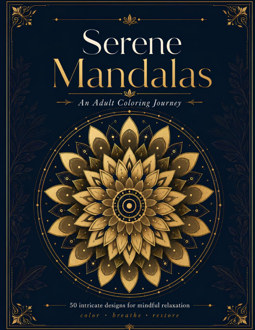 SERENE MANDALA COLORING BOOK: Bold and Easy Designs for Stress Relief, Relaxation and Mindfulness