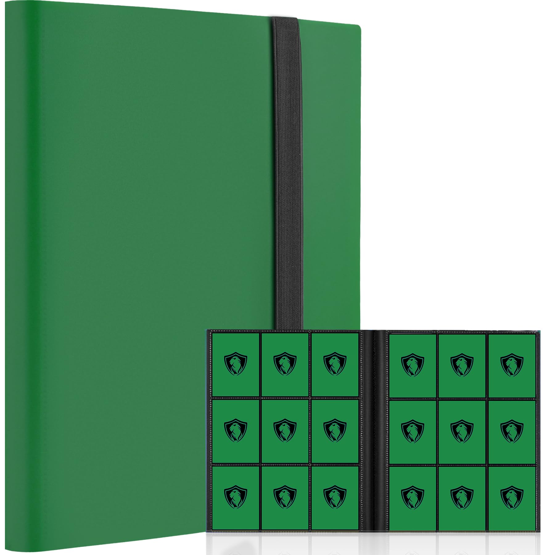 Premium Card Binder 9 Pocket, Premium Card Book for 360 Cards, Sturdy Card Album for Collectible Cards, Side-Loading Card Collection Folder for TCG, Other Game Cards, Sport Cards，Green — image 1