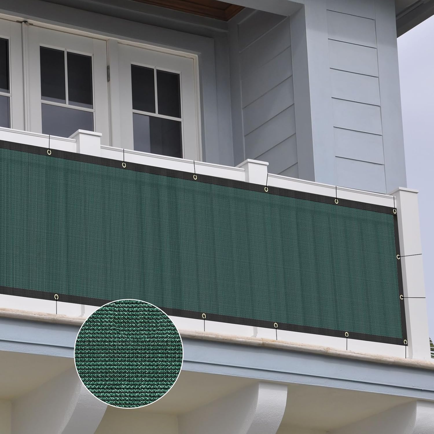 ZGR HOME&GARDEN 3' x 38' Privacy Fence Screen Heavy Duty Windscreen Cover Shade Net Cloth Fencing Fabric Mesh Tarp with Brass Grommets and Cable Zip Ties, 160 GSM 90% UV Blockage, Green